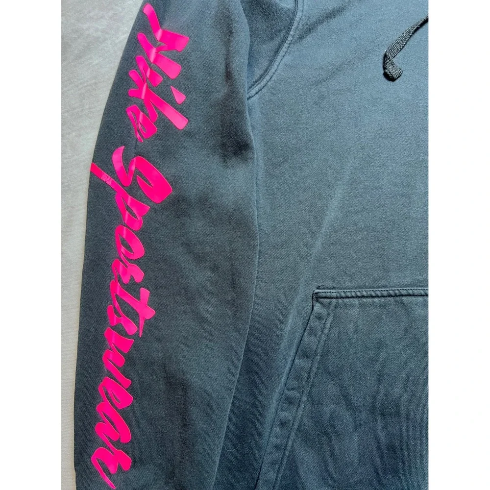Nike Sportswear Hoodie Small Black Neon Pink Blue Palm Tree Graphic Pullover